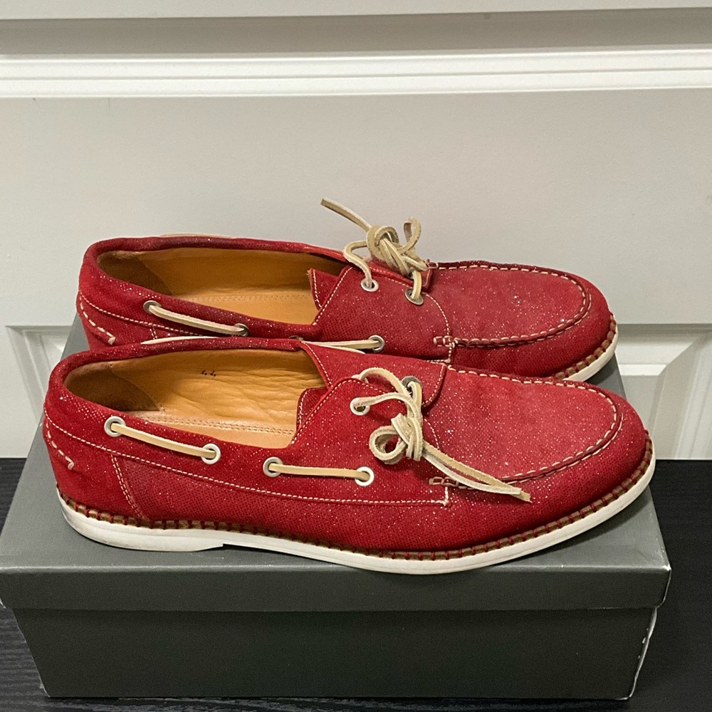 Jimmy Choo Red Suede Sneakers - Picture 2 of 14